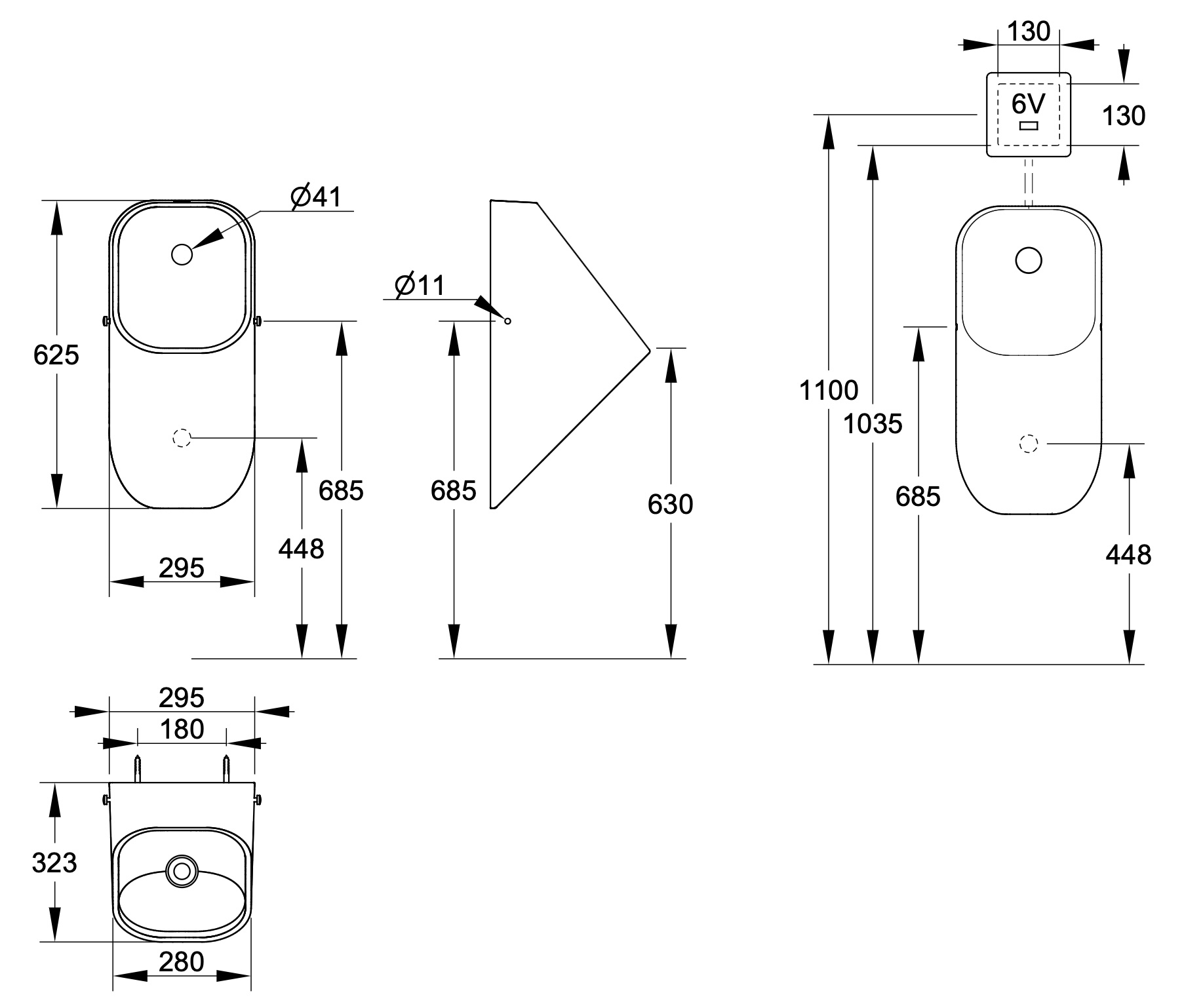 Ceramica Dolomite - disegno tecnico - D0712