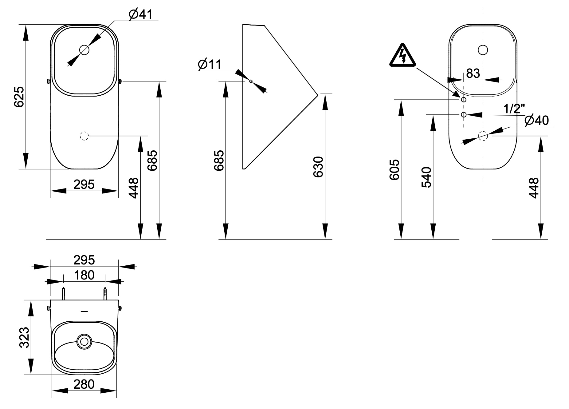 Ceramica Dolomite - disegno tecnico - D0713