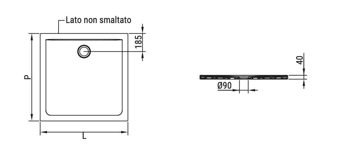 Ceramica Dolomite - disegno tecnico - D1127