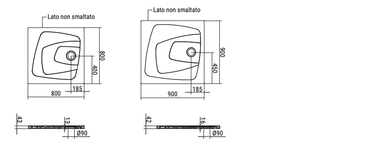 Ceramica Dolomite - disegno tecnico - D1137