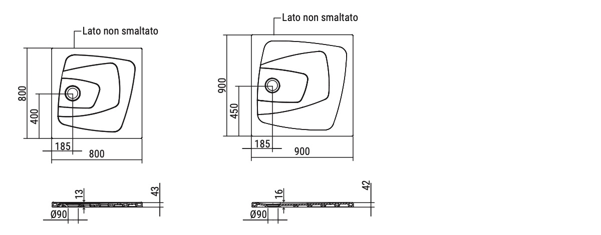 Ceramica Dolomite - disegno tecnico - D1148