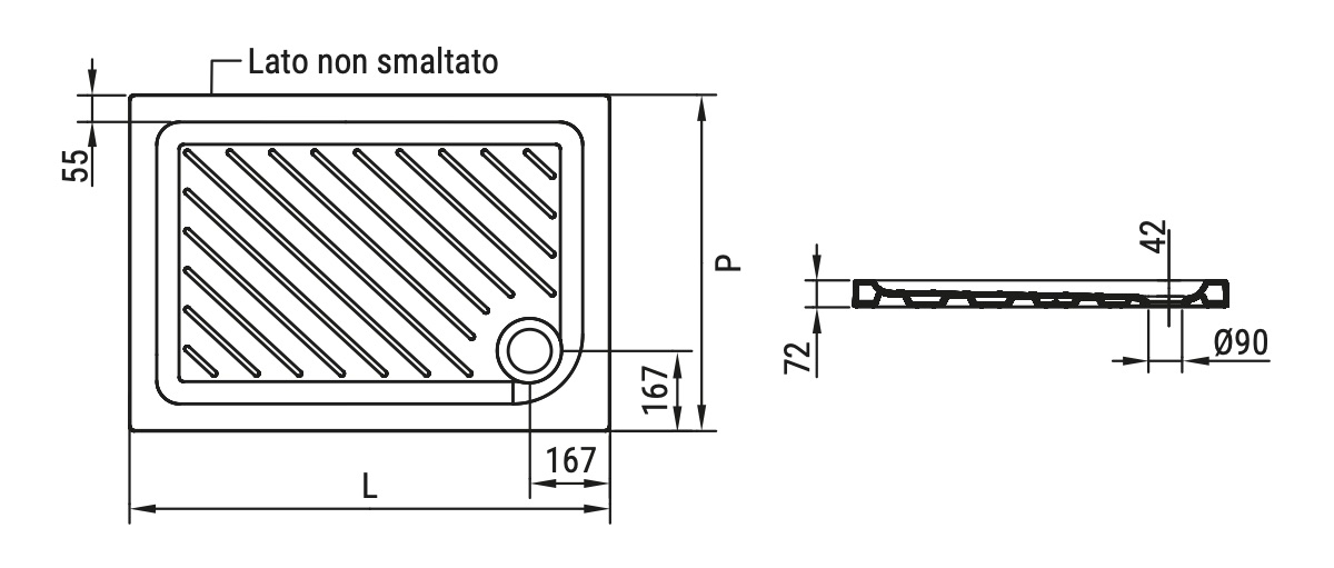 Ceramica Dolomite - disegno tecnico - D1205