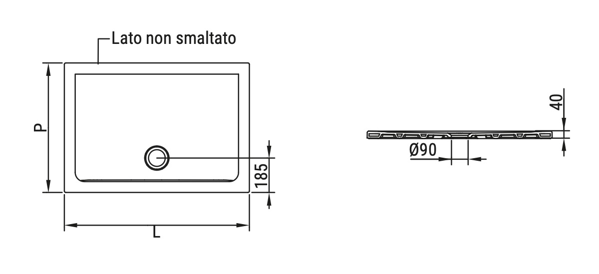 Ceramica Dolomite - disegno tecnico - D1219