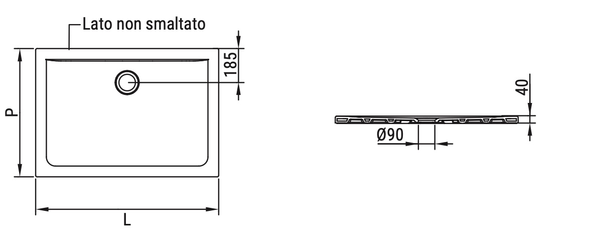 Ceramica Dolomite - disegno tecnico - D1229
