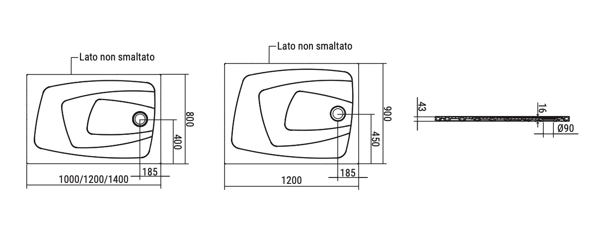 Ceramica Dolomite - disegno tecnico - D1238