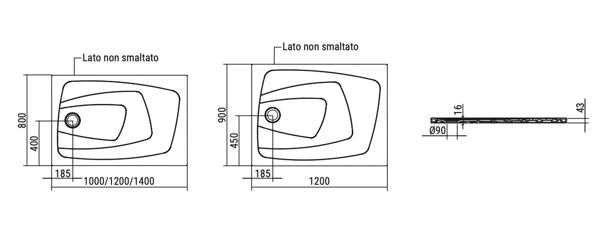 Ceramica Dolomite - disegno tecnico - D1247