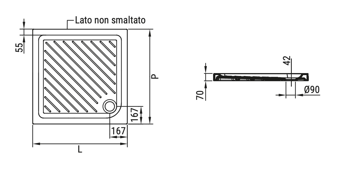 Ceramica Dolomite - disegno tecnico - D1308