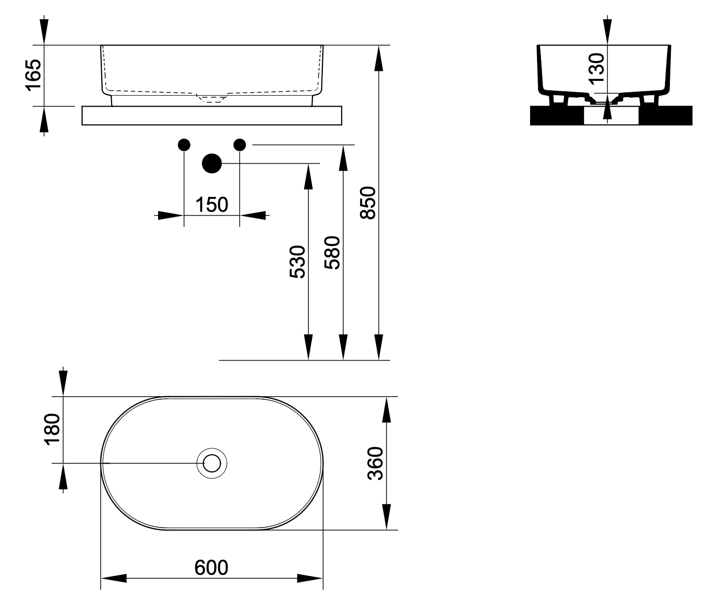 Ceramica Dolomite - disegno tecnico - D3108