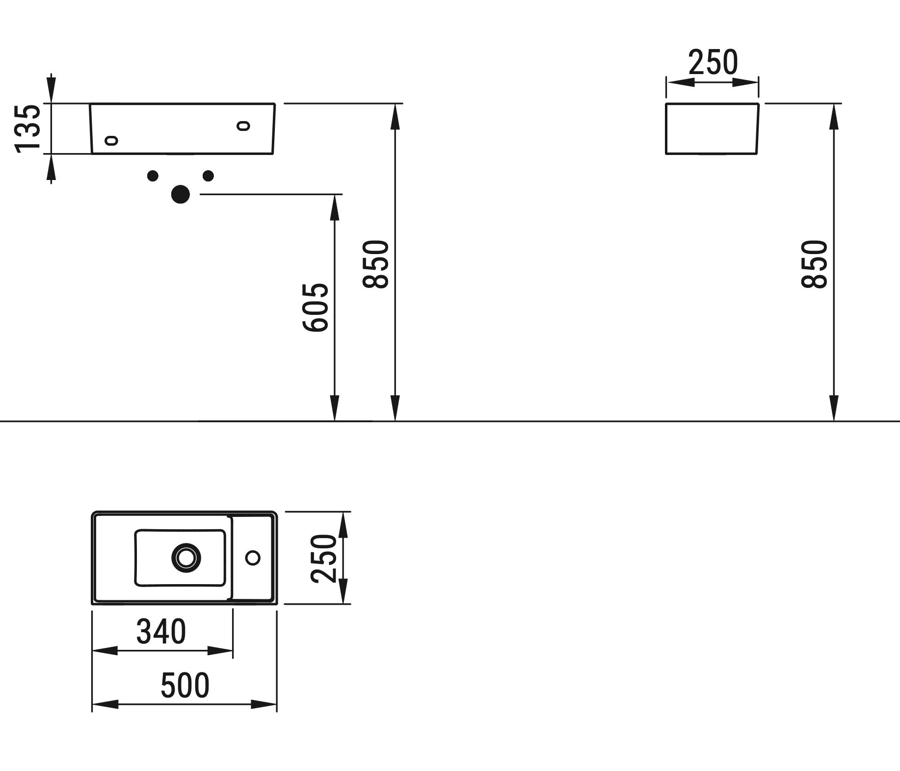 Ceramica Dolomite - disegno tecnico - D3615