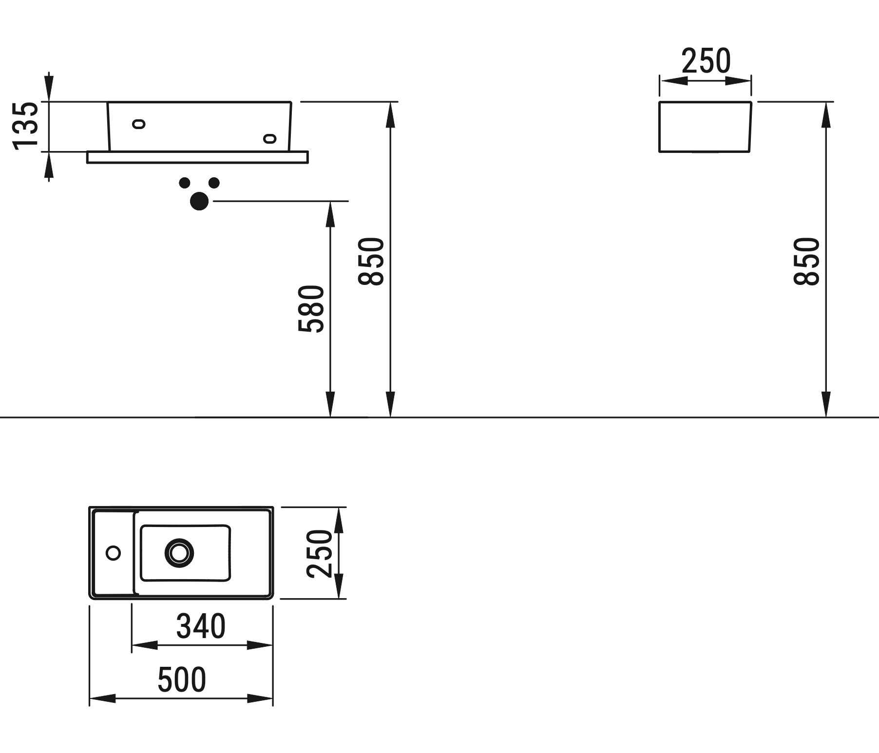 Ceramica Dolomite - disegno tecnico - D3716