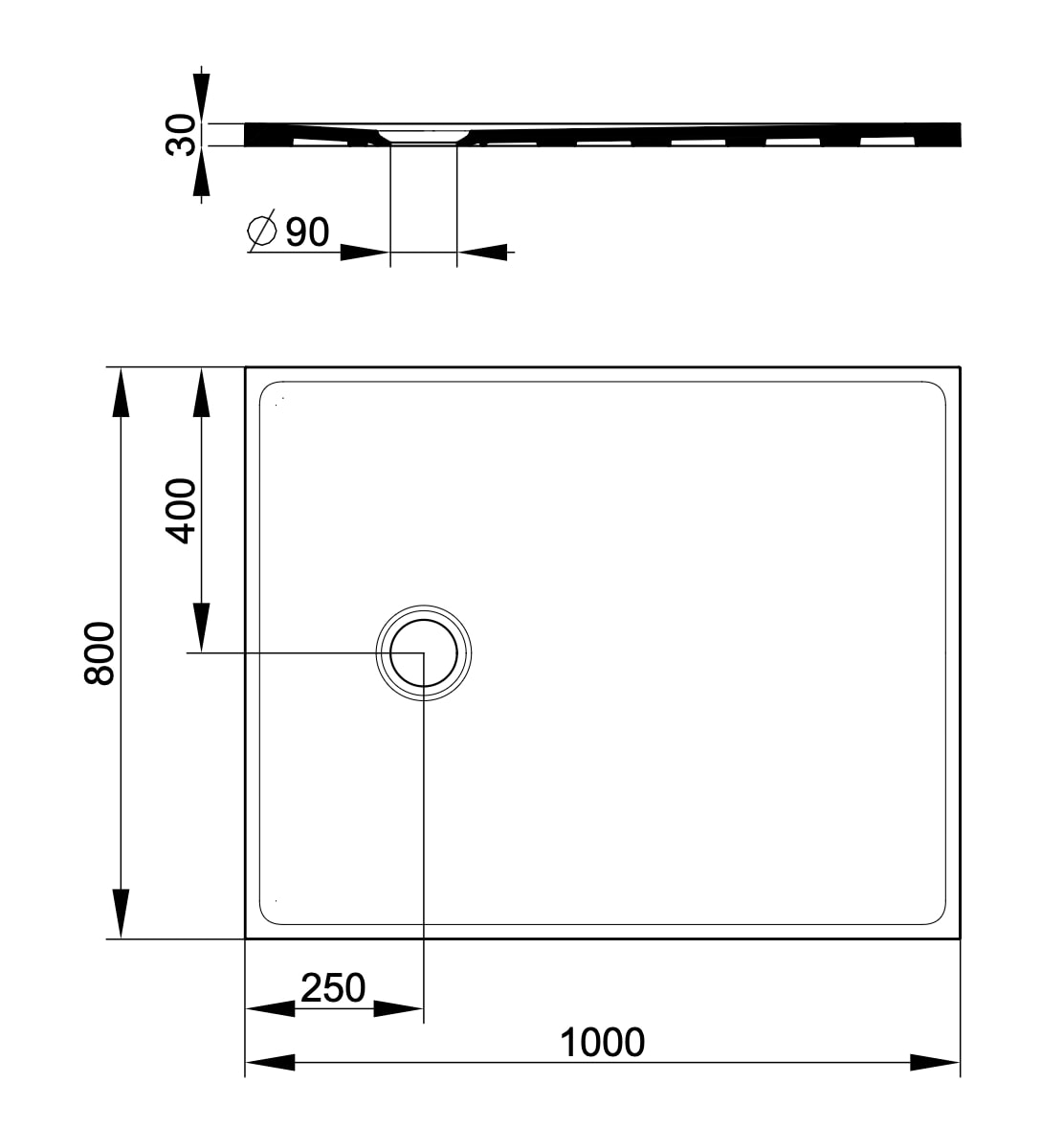 Ceramica Dolomite - disegno tecnico - D416H