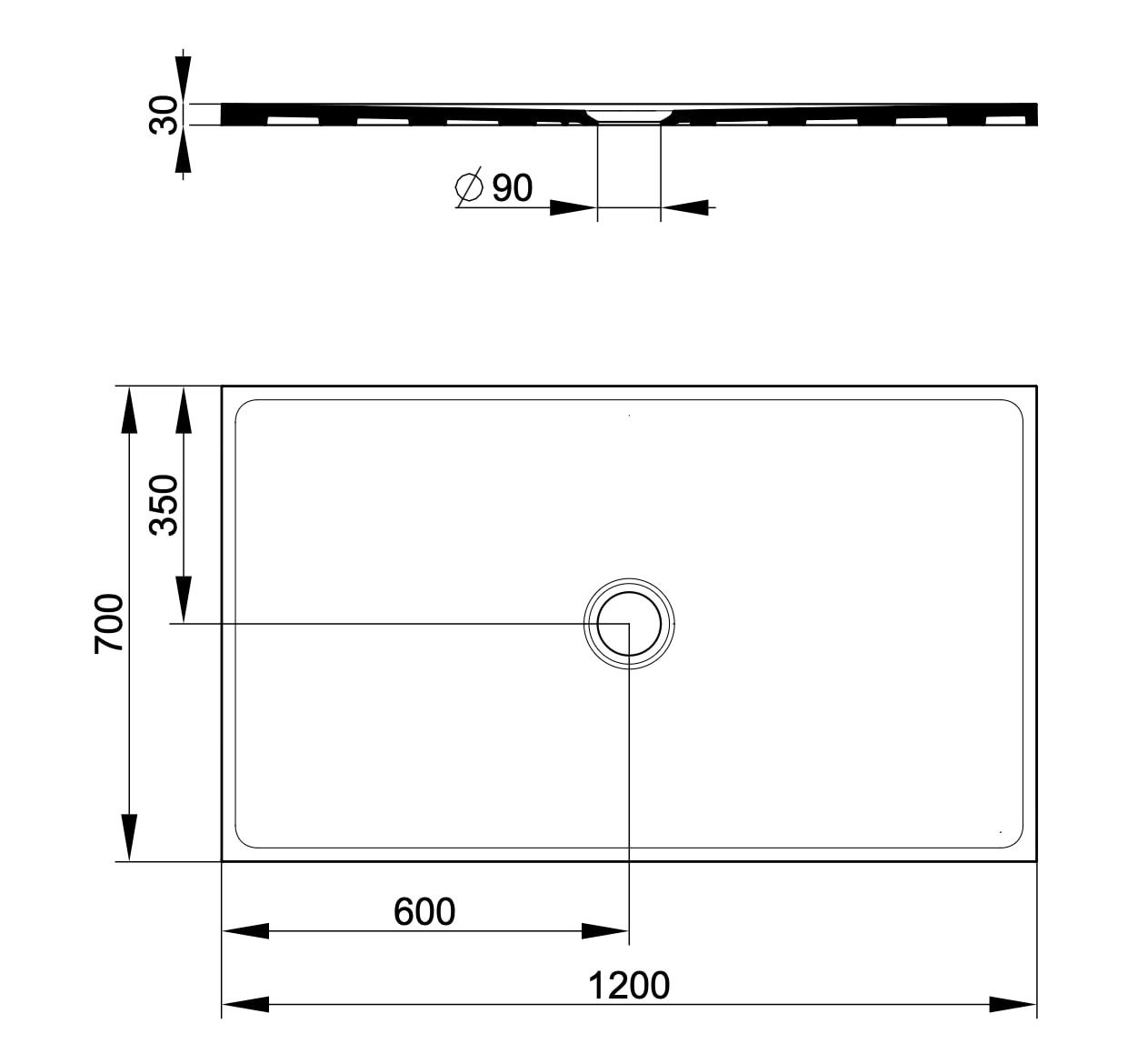 Ceramica Dolomite - disegno tecnico - D416J