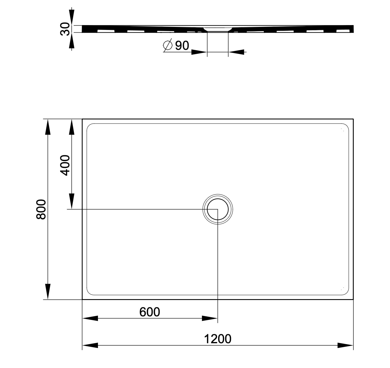 Ceramica Dolomite - disegno tecnico - D416K