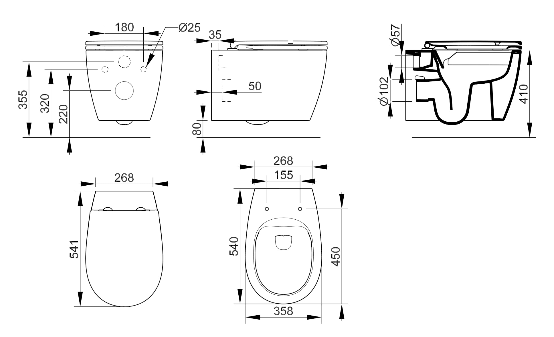 Ceramica Dolomite - disegno tecnico - D4225