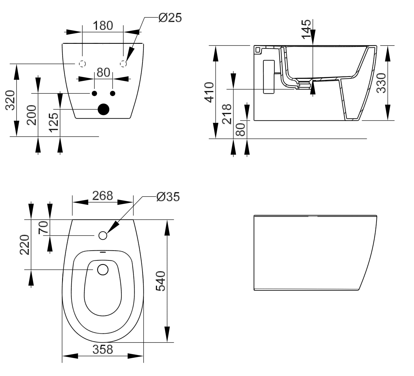 Ceramica Dolomite - disegno tecnico - D4226