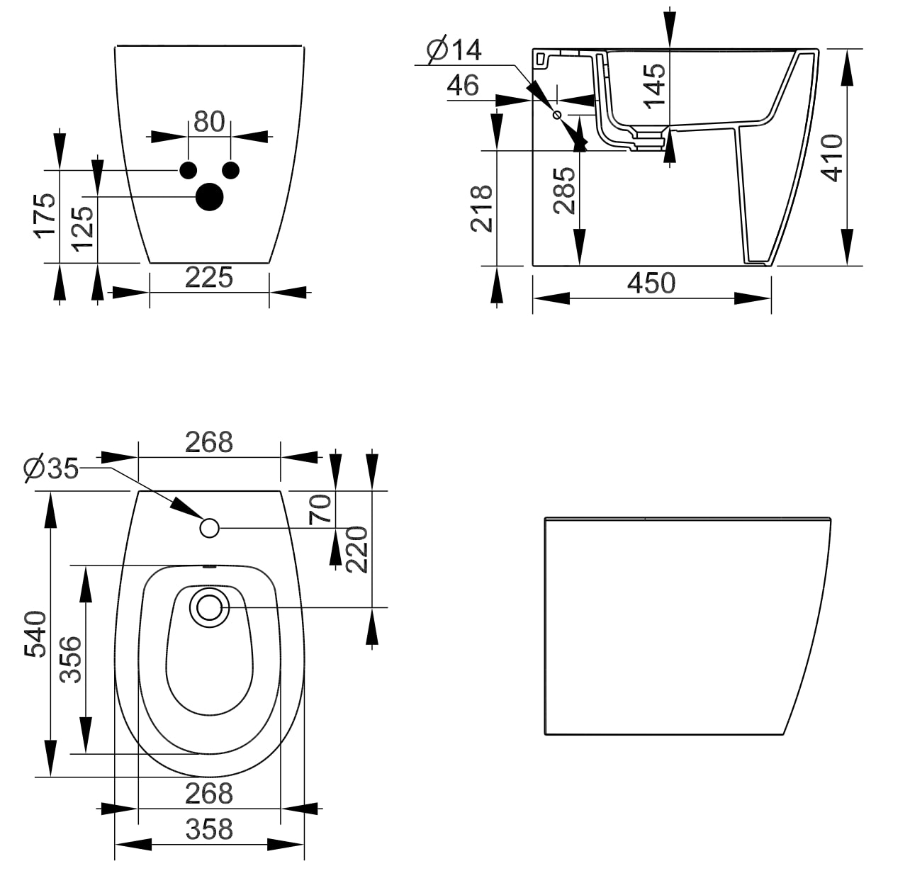 Ceramica Dolomite - disegno tecnico - D4235
