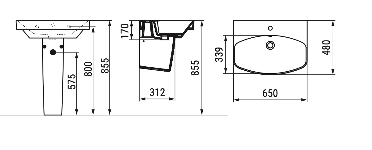 Ceramica Dolomite - disegno tecnico - D4310
