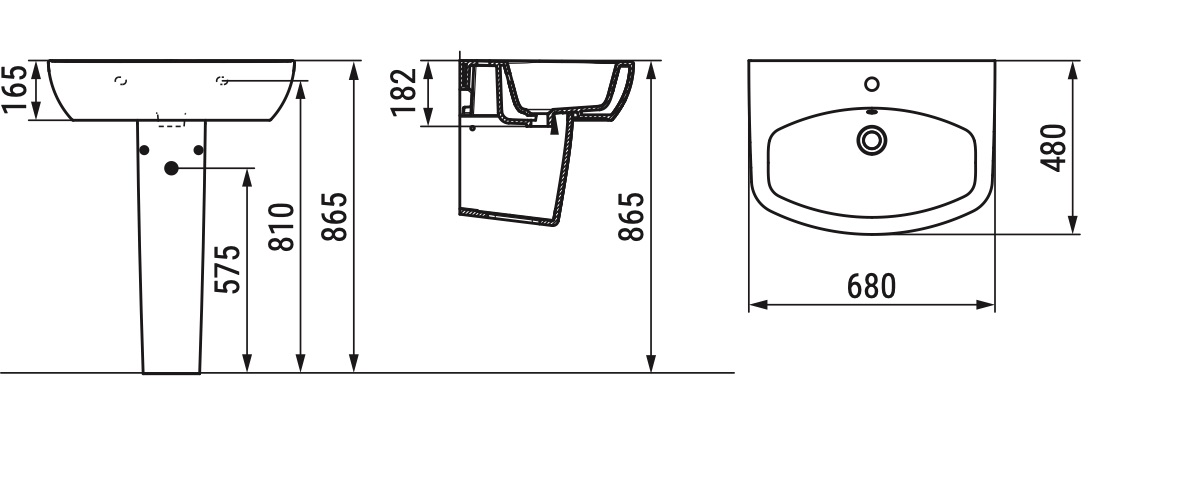 Ceramica Dolomite - disegno tecnico - D4311