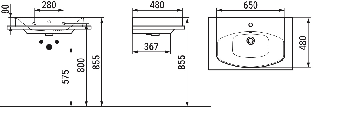 Ceramica Dolomite - disegno tecnico - D4319