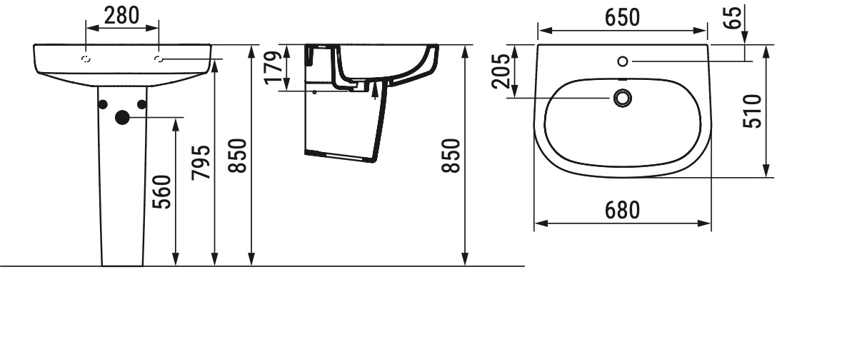 Ceramica Dolomite - disegno tecnico - D4610