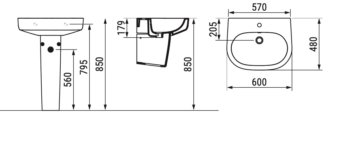 Ceramica Dolomite - disegno tecnico - D4612