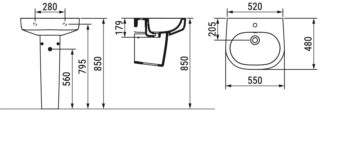 Ceramica Dolomite - disegno tecnico - D4613