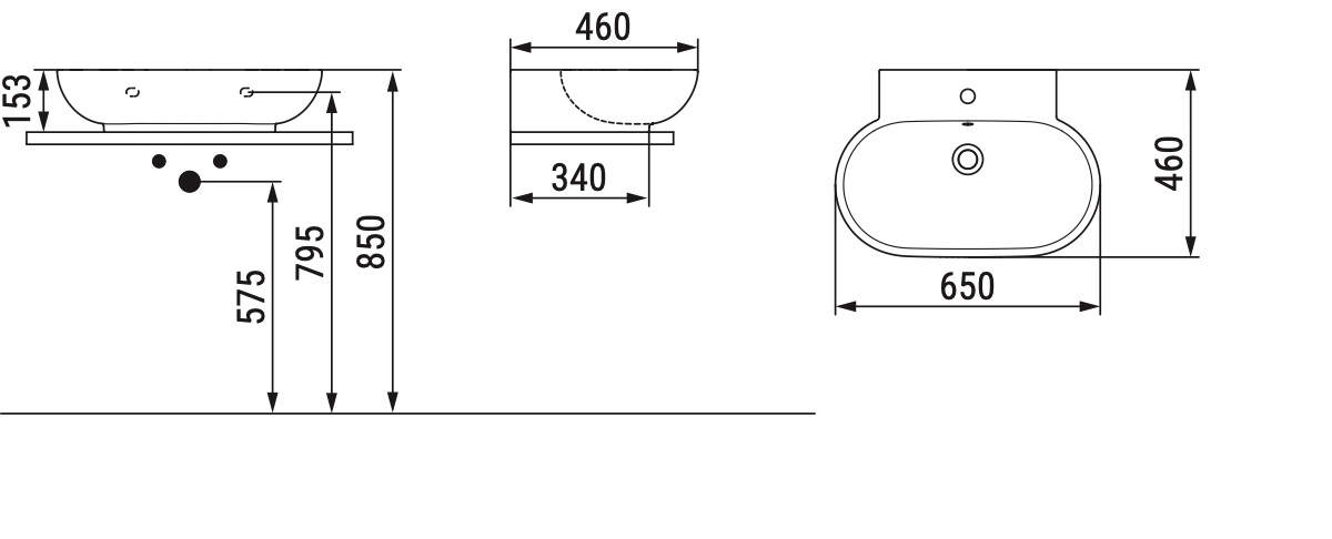 Ceramica Dolomite - disegno tecnico - D4614