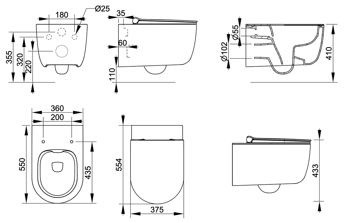 Ceramica Dolomite - disegno tecnico - D4725