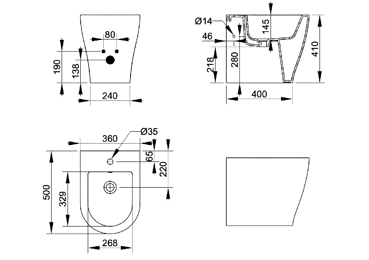 Ceramica Dolomite - disegno tecnico - D4734