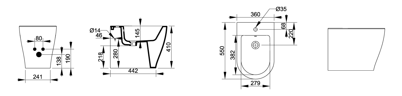 Ceramica Dolomite - disegno tecnico - D4735