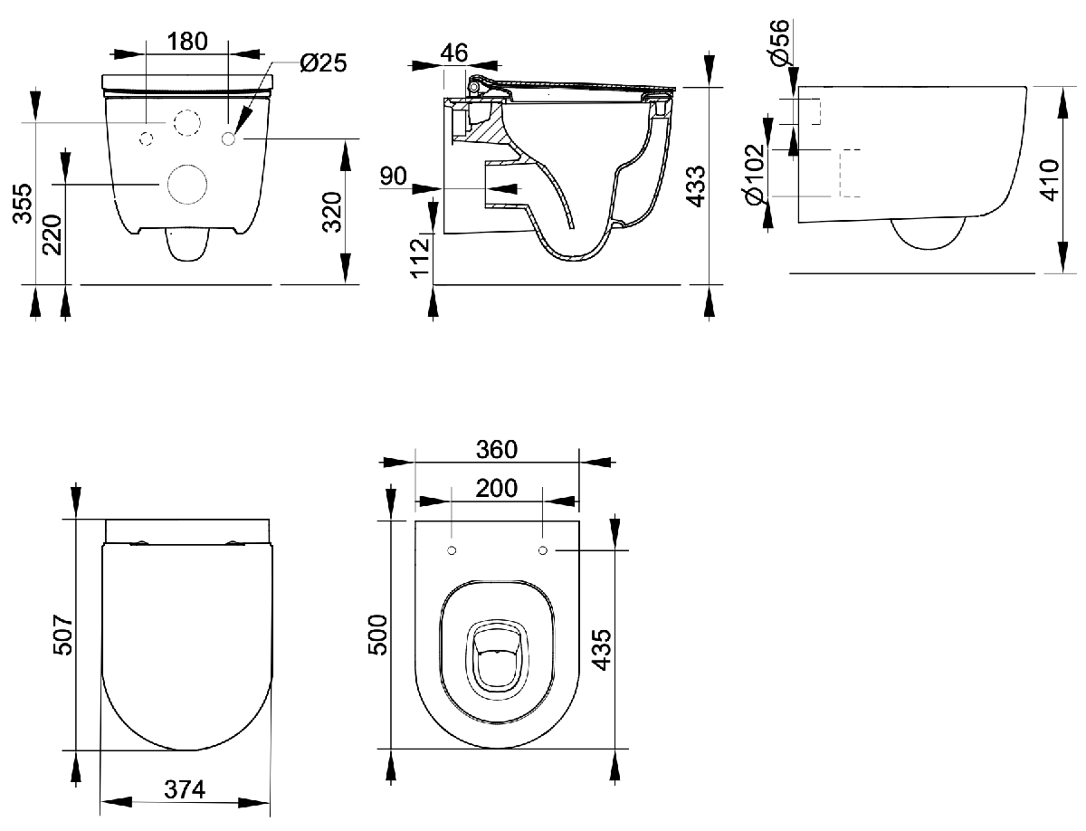 Ceramica Dolomite - disegno tecnico - D4749