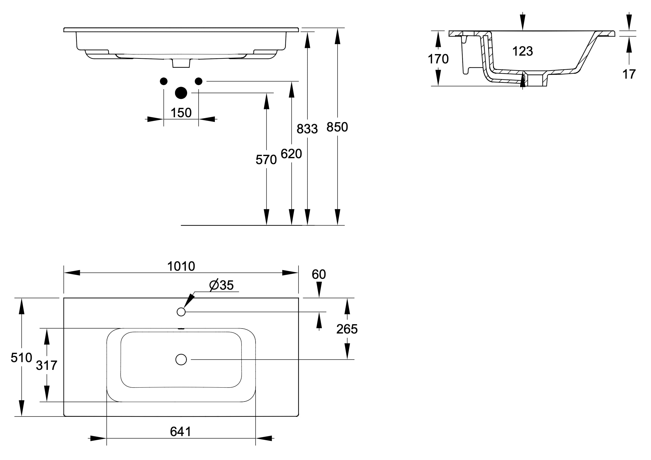 Ceramica Dolomite - disegno tecnico - D5005