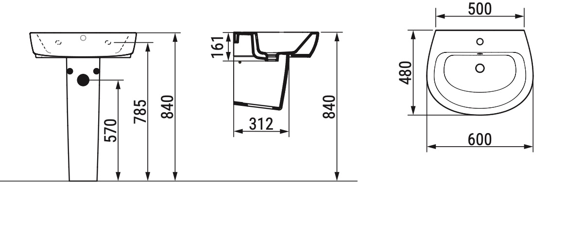 Ceramica Dolomite - disegno tecnico - D5512