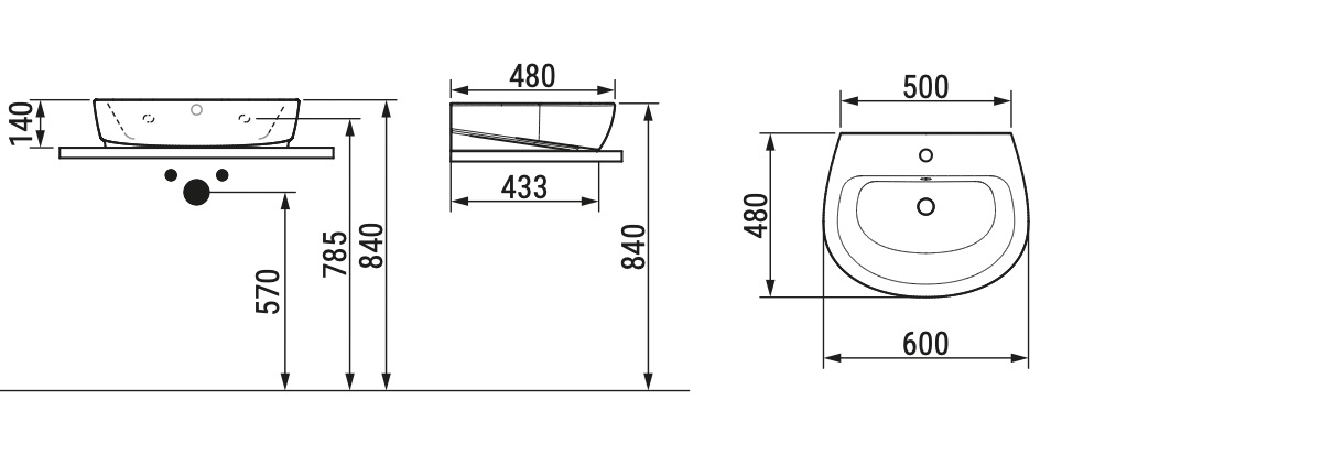 Ceramica Dolomite - disegno tecnico - D5513