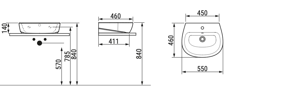 Ceramica Dolomite - disegno tecnico - D5515