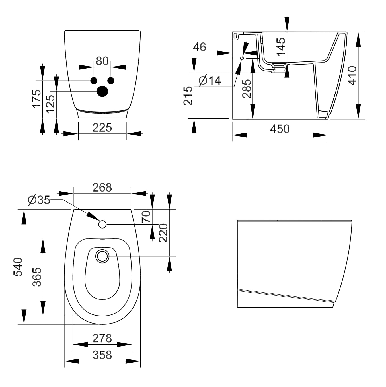 Ceramica Dolomite - disegno tecnico - D5536