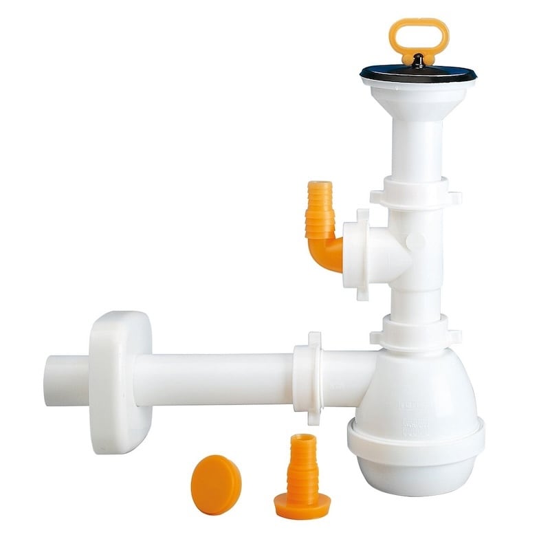 Ceramica Dolomite - accessorio V015199 - Set sifone + piletta per lavelli e lavatoio Messico.