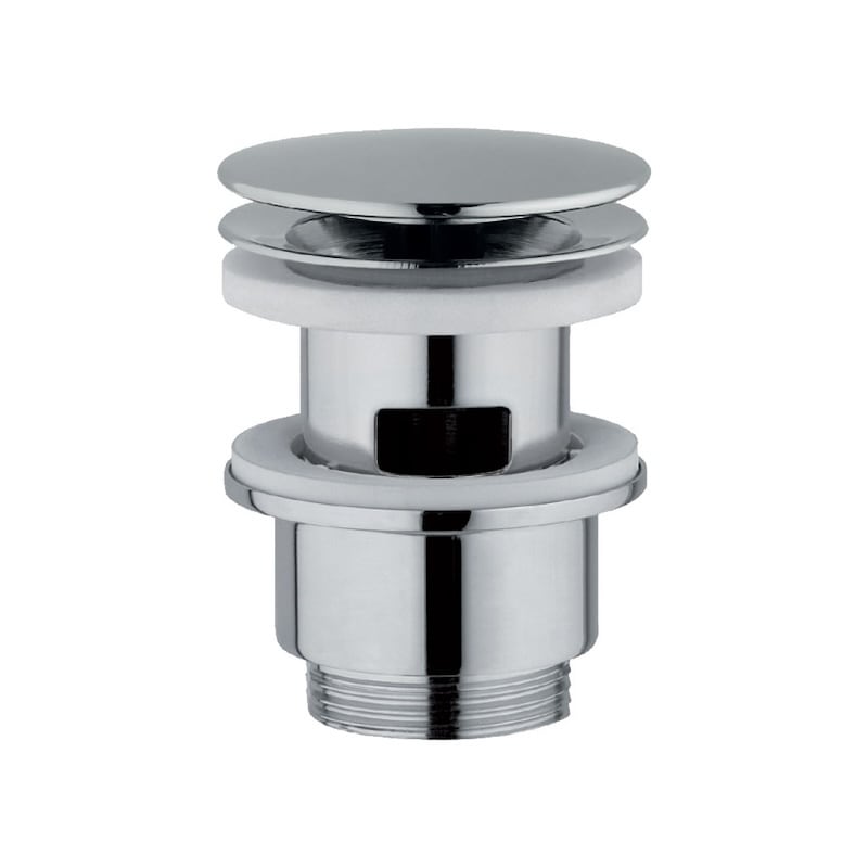 Ceramica Dolomite - accessorio V3021CR - Piletta push per lavabo con troppopieno finitura cromo.