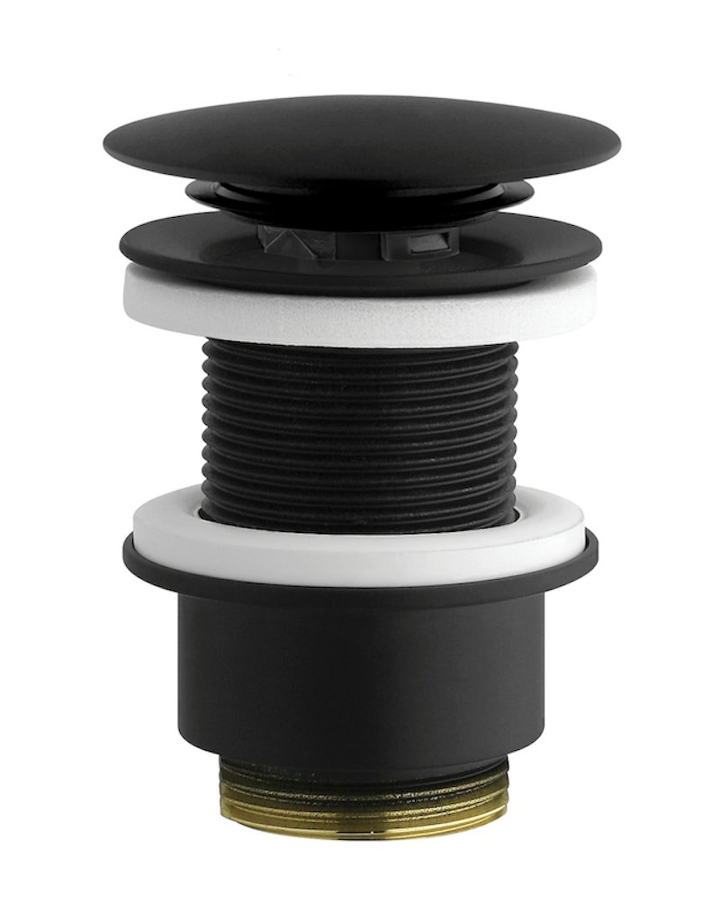 Ceramica Dolomite - accessorio V302281 - Piletta push per lavabo senza troppopieno finitura nera.