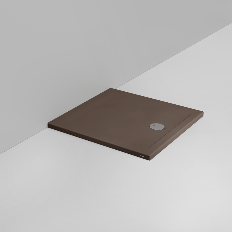 Ceramica Dolomite Piatto doccia quadrato scarico esterno H4 90×90 – Squash - Marrone alpino opaco