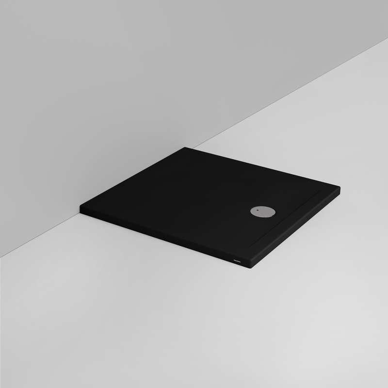 Ceramica Dolomite Piatto doccia quadrato scarico esterno H4 90×90 – Squash - Nero opaco
