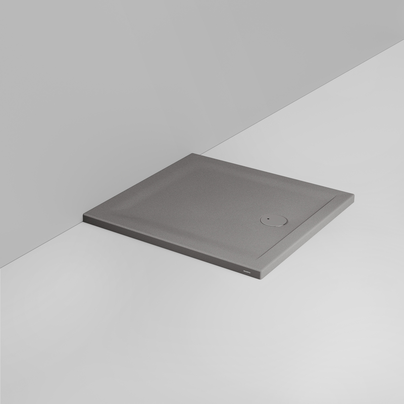 Ceramica Dolomite Piatto doccia quadrato scarico esterno H4 90×90 – Squash - Grigio cemento opaco antiscivolo
