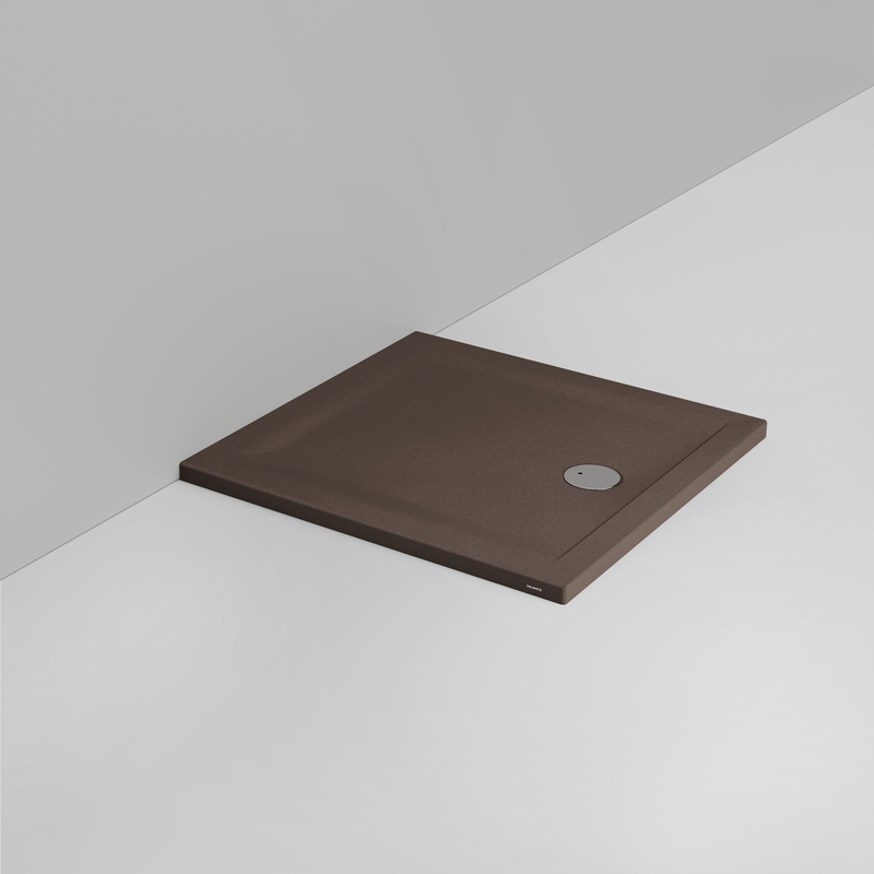 Ceramica Dolomite Piatto doccia quadrato scarico esterno H4 90×90 – Squash - Marrone alpino opaco antiscivolo
