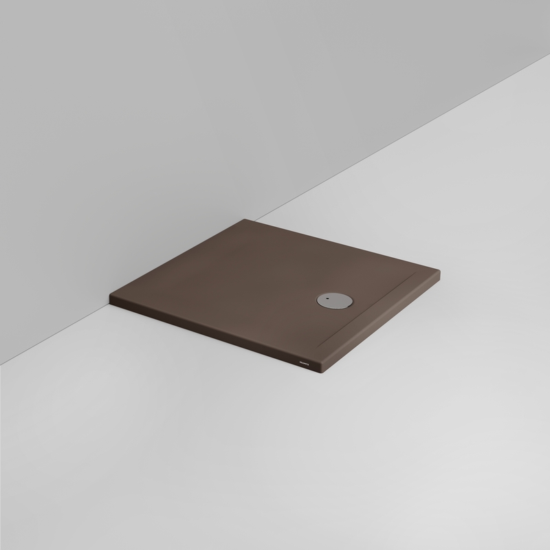Ceramica Dolomite Piatto doccia quadrato scarico esterno H4 80×80 – Squash - Marrone alpino opaco
