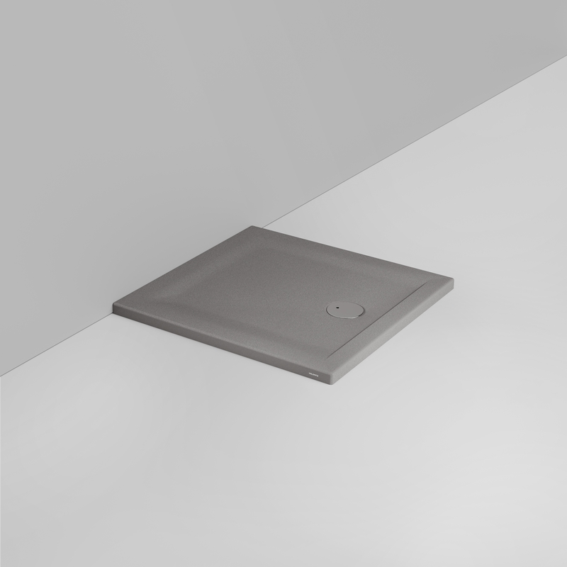 Ceramica Dolomite Piatto doccia quadrato scarico esterno H4 80×80 – Squash - Grigio cemento opaco antiscivolo