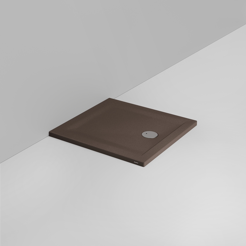 Ceramica Dolomite Piatto doccia quadrato scarico esterno H4 80×80 – Squash - Marrone alpino opaco antiscivolo