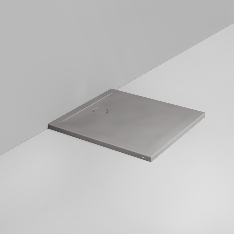 Ceramica Dolomite Piatto doccia quadrato scarico lato parete H4 90×90 – Squash - Grigio cemento