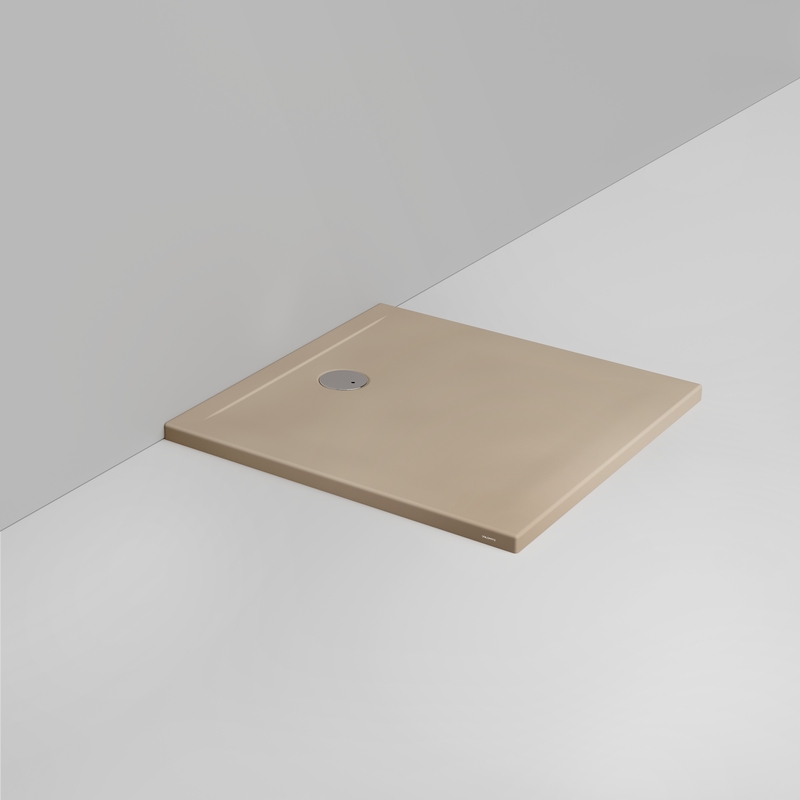 Ceramica Dolomite Piatto doccia quadrato scarico lato parete H4 90×90 – Squash - Beige naturale opaco