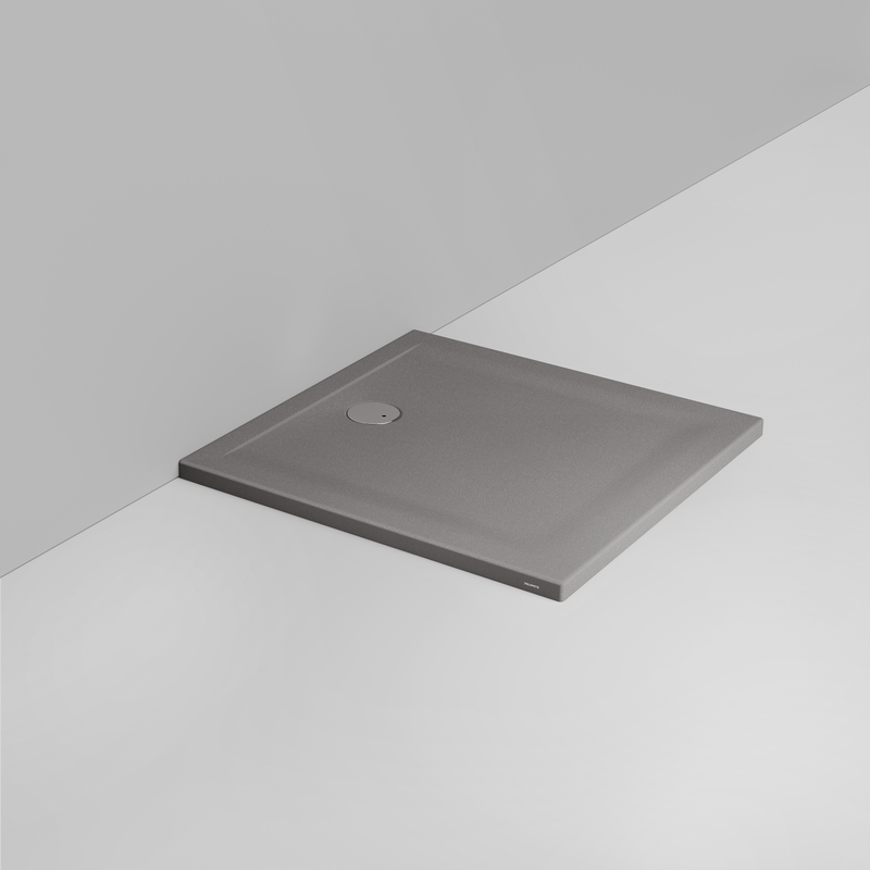 Ceramica Dolomite Piatto doccia quadrato scarico lato parete H4 90×90 – Squash - Grigio cemento opaco antiscivolo