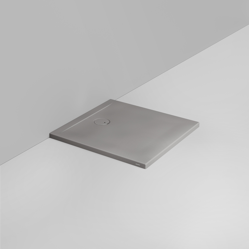 Ceramica Dolomite Piatto doccia quadrato scarico lato parete H4 80×80 – Squash - Grigio cemento